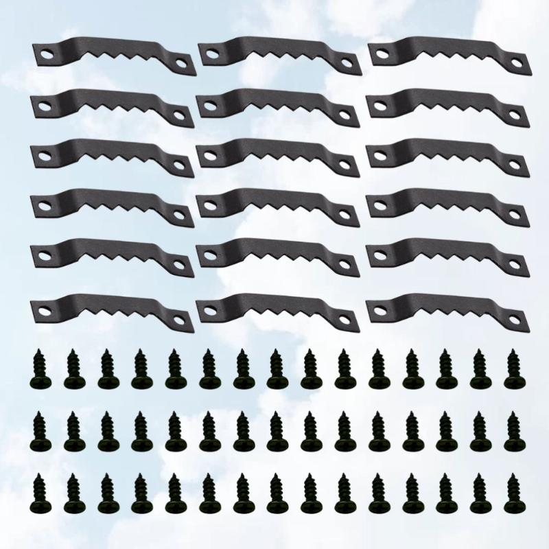 Hooks & Rails 150Pcs Serrated Creative Single Hole Picture Frame Hangers Holders With 300Pcs Screws(Black)