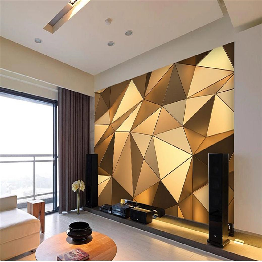 living style wallpaper 3d wallpapers Abstract stereo geometry nostalgic modern minimalist sofa study background