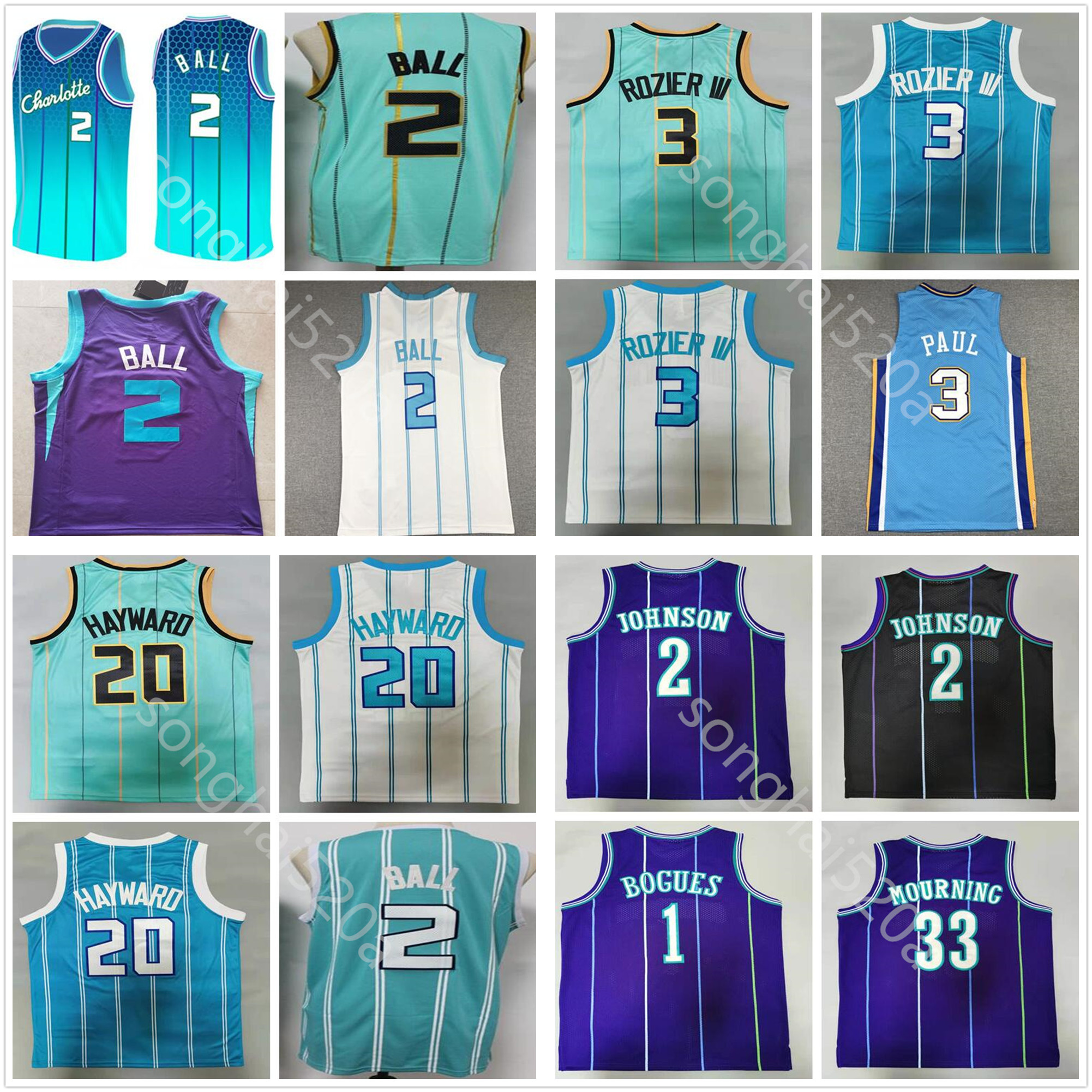 2021/22 Mens LaMelo 2 Ball Basketball Jerseys 75th City Terry 3 Rozier III 20 Gordon Retro Alonzo 33 Mourning Larry 2 Johnson 1 Bogues Curry Chris 3 Paul Shirts от DHgate WW