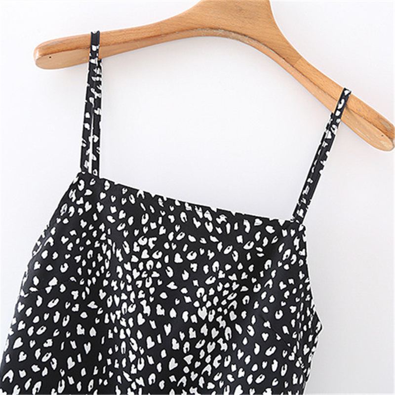 Casual Woman Black Slim Stretchy Spaghetti Strap Short Dress Summer Fashion Ladies Beach es Female Ruffles 210515