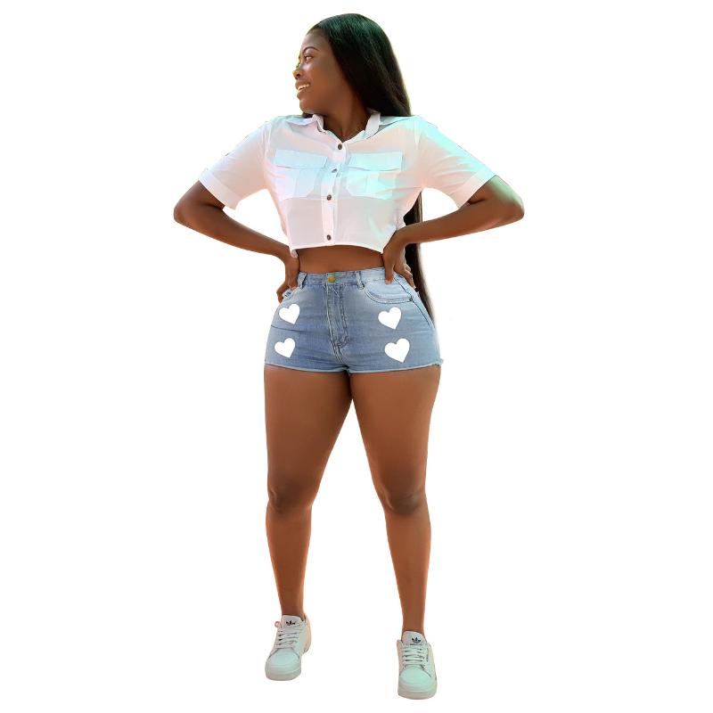 Women' Shorts Heart Print Denim Booty 2021 Summer Women Vintage Dark Blue High Waist Short Jeans Feminino Fashion All-match
Women' Shorts Heart Print Denim Booty 2021 Summer Women Vintage Dark Blue High Waist Short Jeans Feminino Fashion All-match