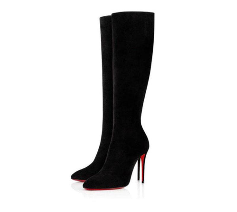 Fashion Sexy Woman Dress Boots Red Bottoms Booty High Heels Reds Soles Black Leather Bootsy Pigskin inside Tall Boot Women Wedding Gift
Fashion Sexy Woman Dress Boots Red Bottoms Booty High Heels Reds Soles Black Leather Bootsy Pigskin inside Tall Boot Women Wedding Gift