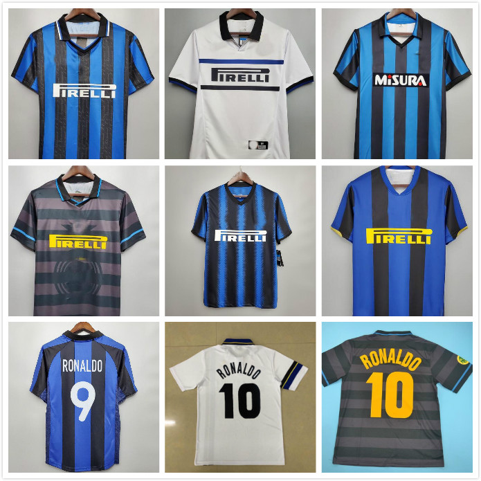 1990 1997 1998 1999 Inter Vinatge Milan Retro Soccer Jersey 9 RONALDO 22 MILITO 10 SNEIJDER BAGGIO ZANETTI VIERI Football Shirt Kits, Black
1990 1997 1998 1999 Inter Vinatge Milan Retro Soccer Jersey 9 RONALDO 22 MILITO 10 SNEIJDER BAGGIO ZANETTI VIERI Football Shirt Kits, Black