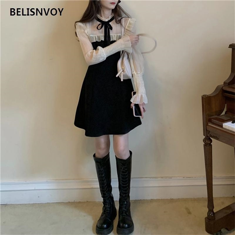 Prom Dresses Chic Spring Fall Women Clothes Ruffled Collar Patchwork Party Cute Kawaii Sweet Elegant A-line 210520, Pink
Prom Dresses Chic Spring Fall Women Clothes Ruffled Collar Patchwork Party Cute Kawaii Sweet Elegant A-line 210520, Pink