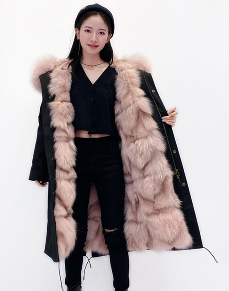 Keep warm women snow parkas pink raccoon fur trim Mukla furs brand pink Fox legs fur army green X-Long jackets ykk zipper, White fur
Keep warm women snow parkas pink raccoon fur trim Mukla furs brand pink Fox legs fur army green X-Long jackets ykk zipper, White fur