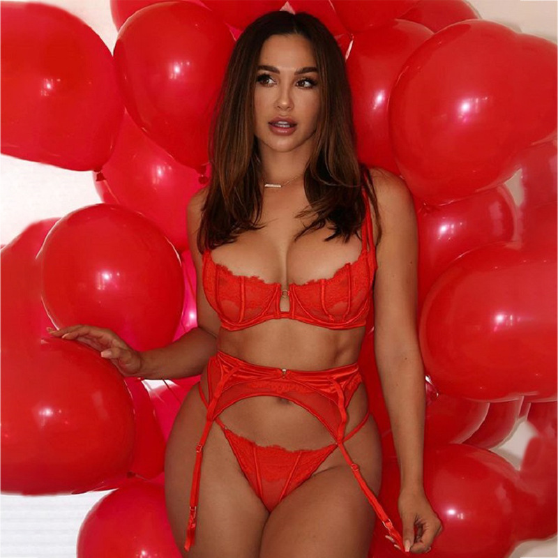 3-piece ace Bra Set Women Transparent Bra Underwire + Panties Sexy Underwear Set Red ingerie Set
3-piece ace Bra Set Women Transparent Bra Underwire + Panties Sexy Underwear Set Red ingerie Set