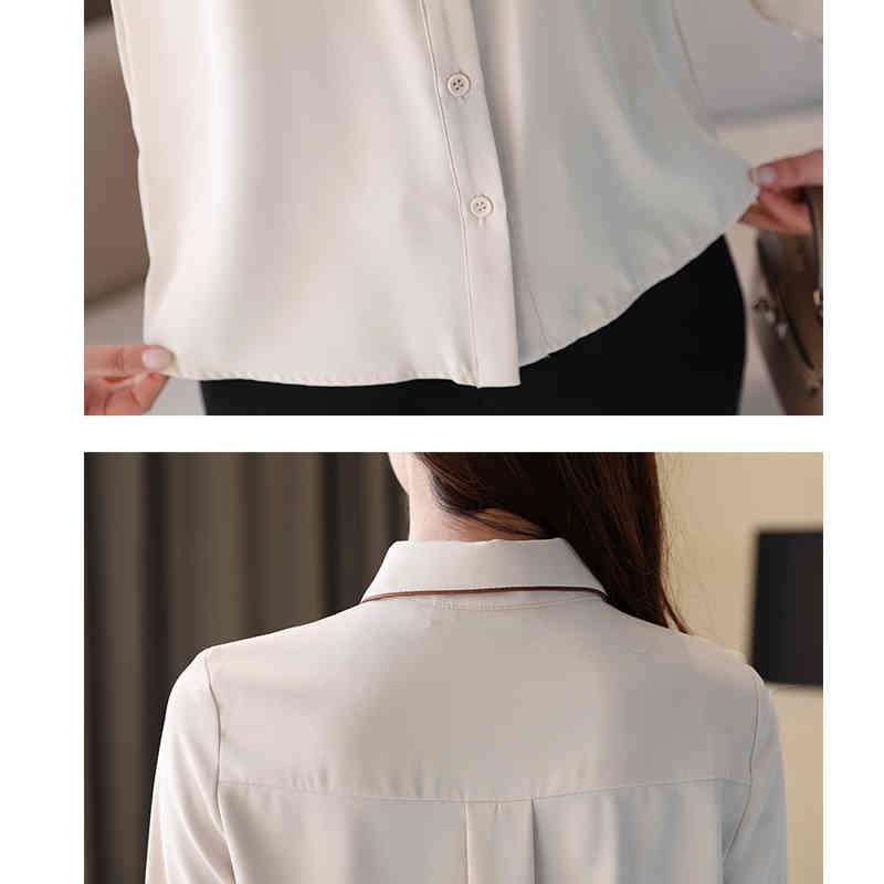 Solid White Long Sleeve Women Blouse and Tops Casual Vintage Cardigan Shirts Blusas Mujer Female Clothing 8102 50 210506