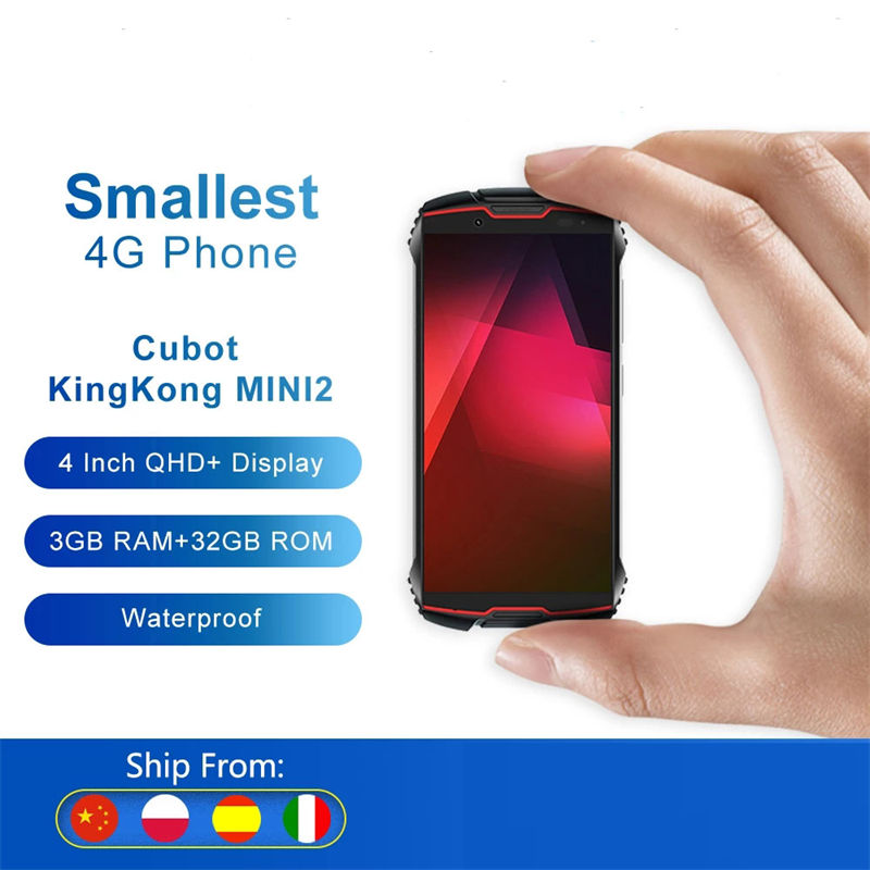 Cubot KingKong MINI2 Smartphone 4inch QHD+ Screen Waterproof 4G LTE Dual-SIM Android 10 3GB+32GB 13MP Camera MINI CellPhone
Cubot KingKong MINI2 Smartphone 4inch QHD+ Screen Waterproof 4G LTE Dual-SIM Android 10 3GB+32GB 13MP Camera MINI CellPhone