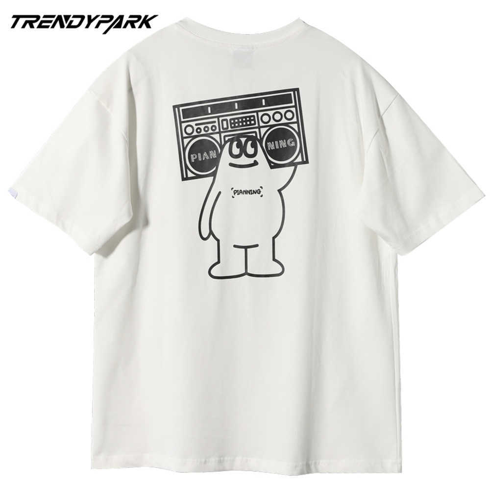 Men T Shirt Printed Hip Hop Oversize Style Summer Short Sleeve Cotton Casual Harajuku Tops Tees Tshirt 210601