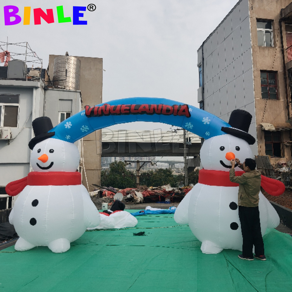 Holidays Giant Outdoor Inflatable Christmas Decoration Snowman Arch For Sale