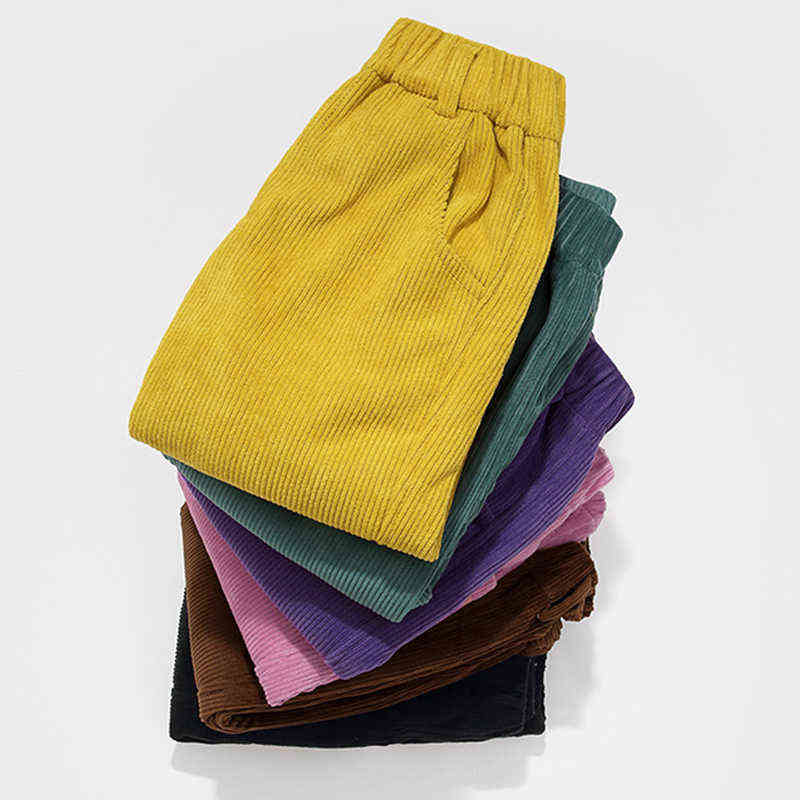 HH Kids Autumn Winter Corduroy Cotton Soft Pants for Girls 3-8 Years Old Solid Boys Casual Sport Baby Toddler Comfortable 211103