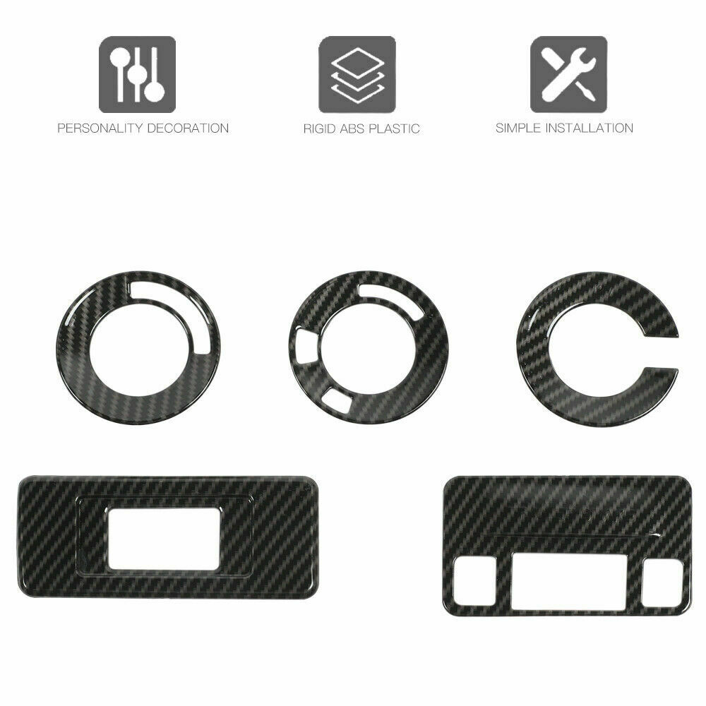 Carbon Fiber Central Console Switch Button Cover Trim For Ford F150 Raptor 13-14