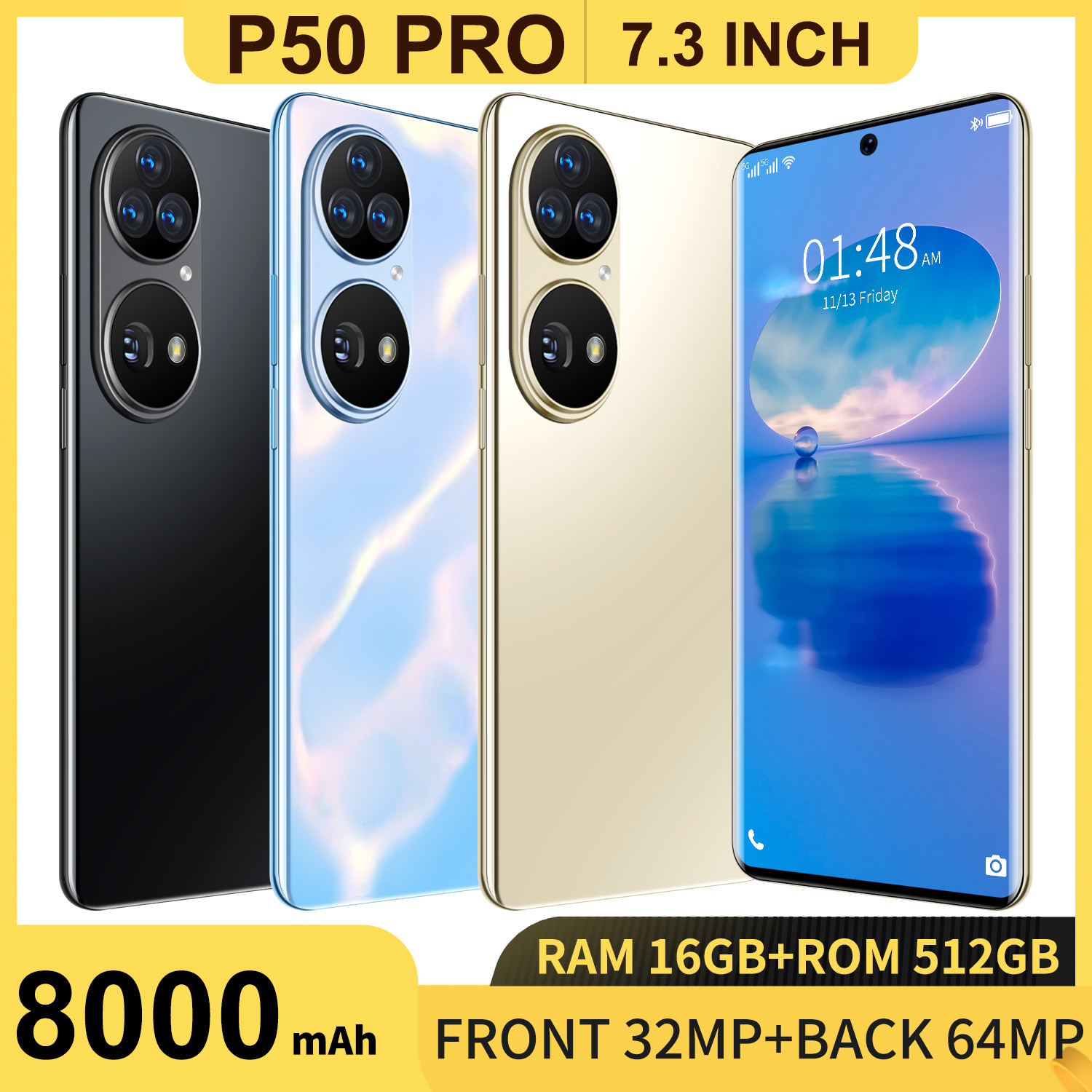 Global Version UnlockSmartphone 16+512GB Phone Android 11.0 Celulares Deca Core HD Camera 7.3" Telephone 8000mAh 4G 5G Mobile 32MP+64MP Cell Phones Fingerprint Face, Blue
Global Version UnlockSmartphone 16+512GB Phone Android 11.0 Celulares Deca Core HD Camera 7.3" Telephone 8000mAh 4G 5G Mobile 32MP+64MP Cell Phones Fingerprint Face, Blue