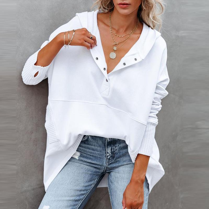 Women' Hoodies & Sweatshirts Style V-Neck Hooded Pocket Bat Sleeve Women Thread Stitching Top Fashion Solid Color Autumn Winter Long Pullov, White
Women' Hoodies & Sweatshirts Style V-Neck Hooded Pocket Bat Sleeve Women Thread Stitching Top Fashion Solid Color Autumn Winter Long Pullov, White