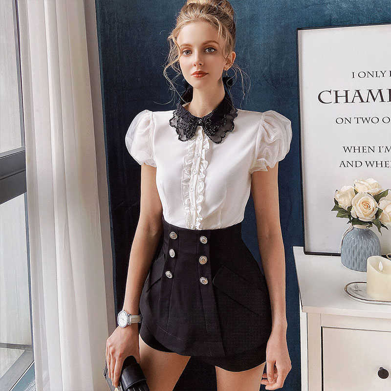 Dabuwawa Exclusive Summer Shorts Skirts Women Double Breasted Pocket Zipper High Waist Fashion Shorts Bottom Female DO1BQK002 210611