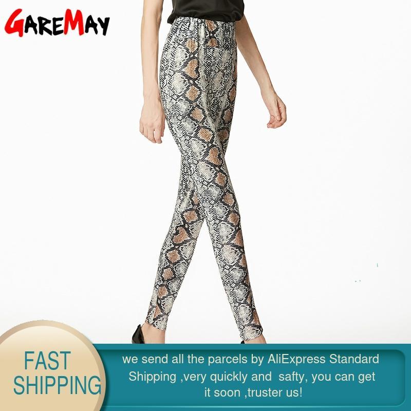 Sexy Snake Leggings For Women High Waist Crochet Slim 's leggings Femme Push Up Highstreet Legins 210428