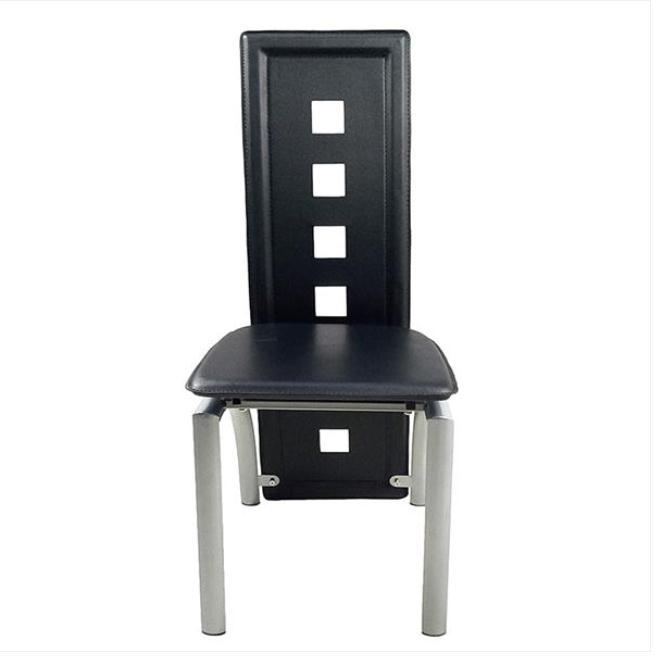 4pcs High Grade PVC Leather Comfortable Dining Room Furniture Chairs Black kitchen assesories stools desk