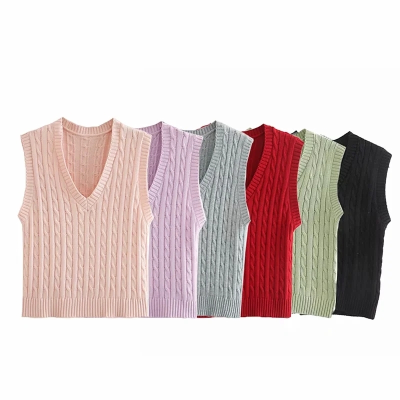 vintage female kints summer purple soft women knitwears rayon v neck ladies knitted sweaters sleeveless knitwear 210430