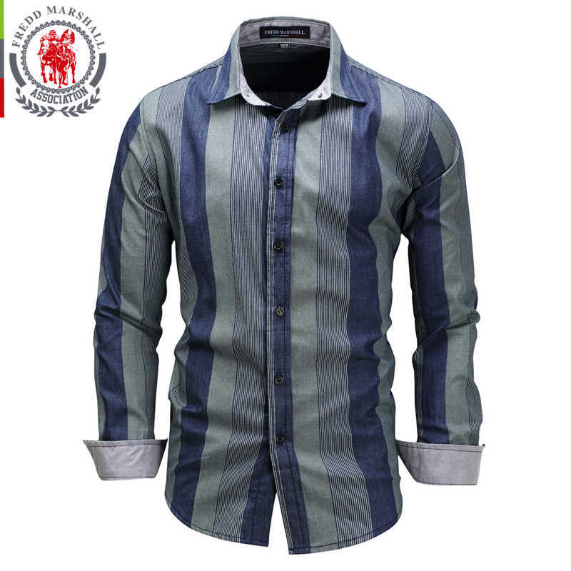 FREDD MARSHALL Brand Wide Vertical Stripes Shirt Men Casual 100% Cotton Camisa masculina Turn-down Collar Men Shirt FM077 210527, Picture color
FREDD MARSHALL Brand Wide Vertical Stripes Shirt Men Casual 100% Cotton Camisa masculina Turn-down Collar Men Shirt FM077 210527, Picture color