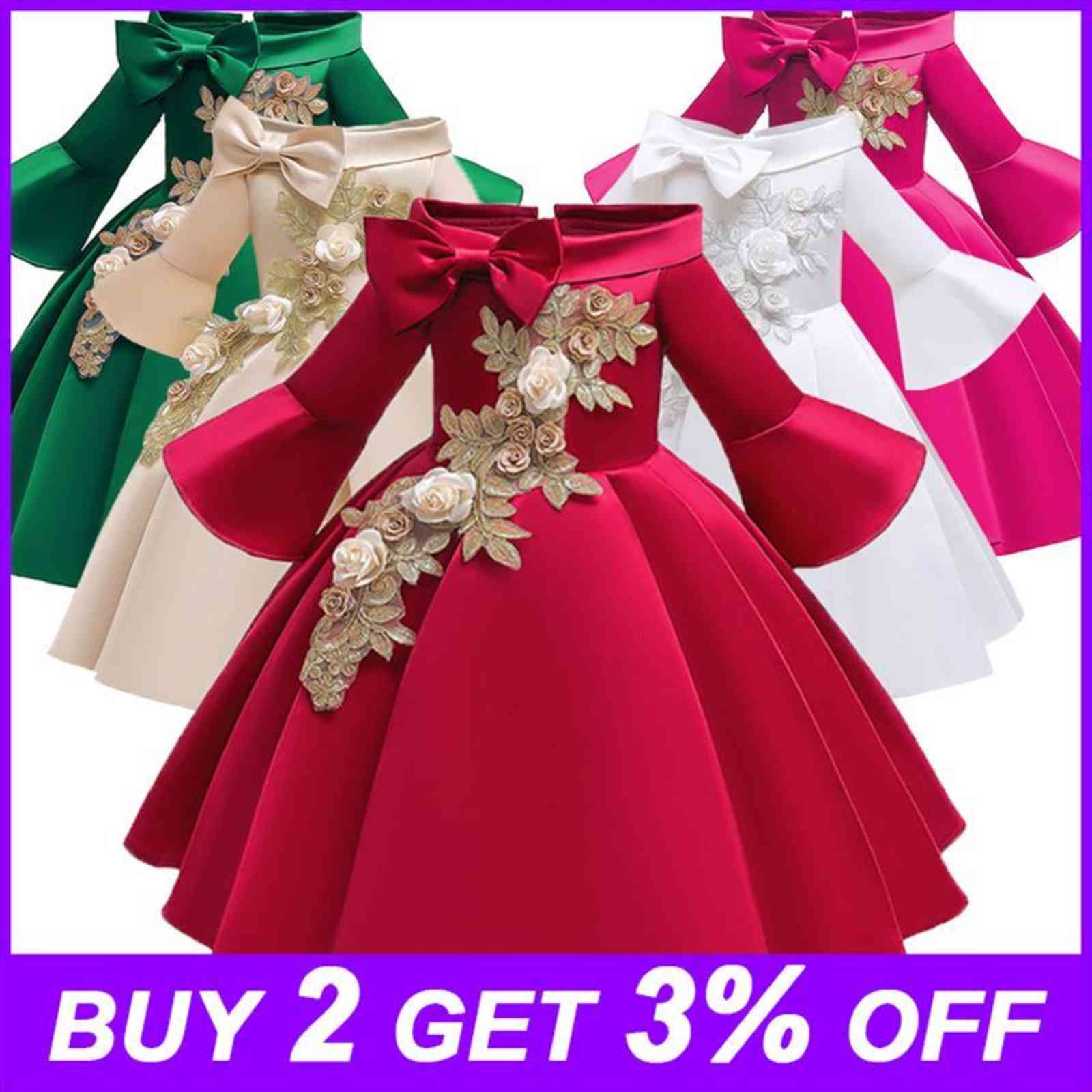 Summer Wedding For Girls Party Girl Dresses Embroidery Kid Princess Costume Children Clothing Performance Toddler Dress Vestidos, Red;yellow
Summer Wedding For Girls Party Girl Dresses Embroidery Kid Princess Costume Children Clothing Performance Toddler Dress Vestidos, Red;yellow