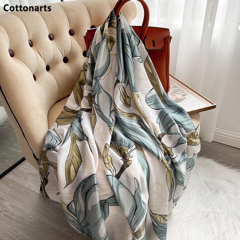 Scarves High Quality Silk Scarf Foulard Bandana Fashion Floral Print Long Shawls Wraps Warm Neckerchief Muslim Hijab Beach Pareo
Scarves High Quality Silk Scarf Foulard Bandana Fashion Floral Print Long Shawls Wraps Warm Neckerchief Muslim Hijab Beach Pareo