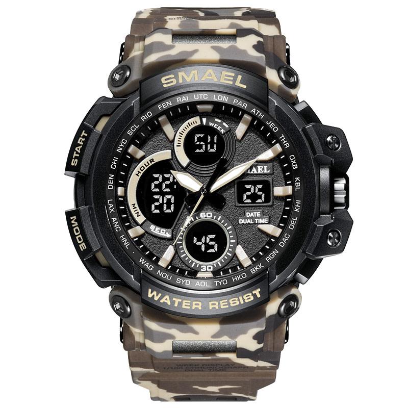 Wristwatches SMAEL Sports Men's Military Sport Watch 50M Waterproof Swim Running For Men Dual Time Digital Watches Stopwatch Male Clock Man, Blue
Wristwatches SMAEL Sports Men's Military Sport Watch 50M Waterproof Swim Running For Men Dual Time Digital Watches Stopwatch Male Clock Man, Blue