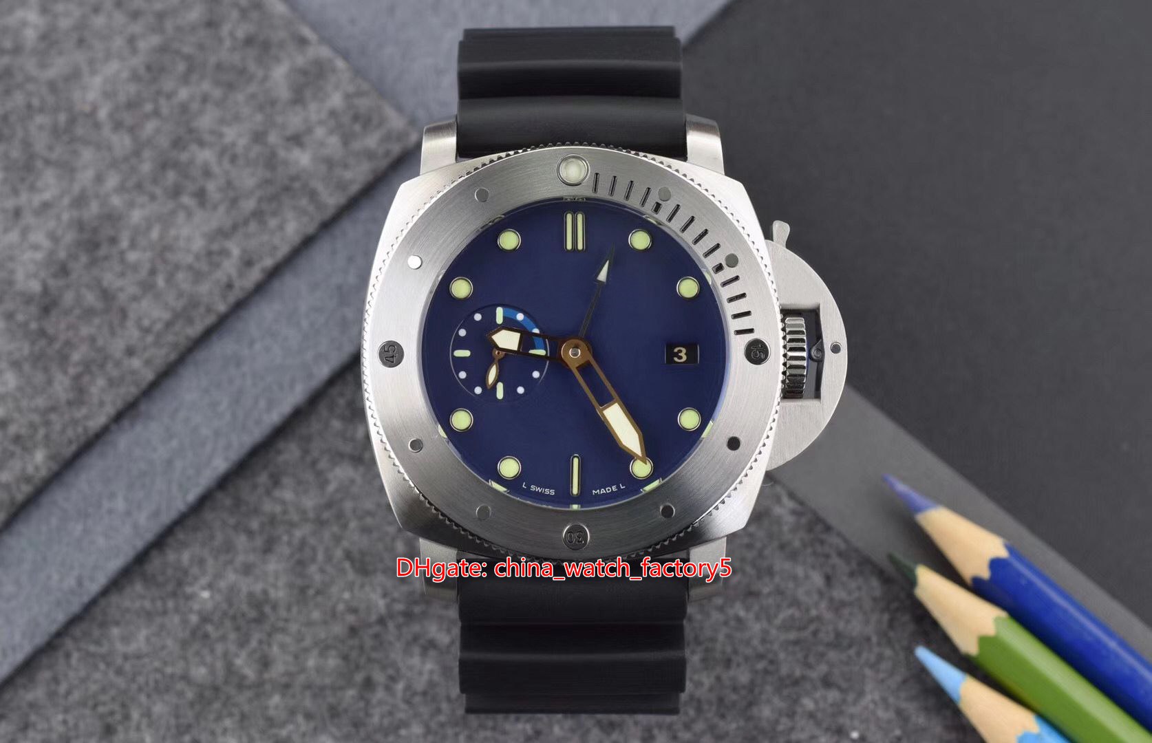 Hot Selling Top Quality Watches 47mm Submersible PAM371 PAM00371 Sapphire Glass Stainless Steel Transparent Mechanical Automatic Mens Men's Watch Wristwatches, No box papers
Hot Selling Top Quality Watches 47mm Submersible PAM371 PAM00371 Sapphire Glass Stainless Steel Transparent Mechanical Automatic Mens Men's Watch Wristwatches, No box papers