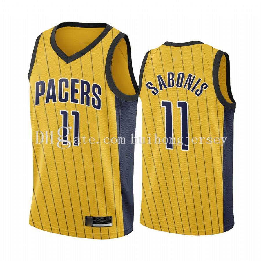 Domantas Sabonis Malcolm Brogdon Myles Turner IndianaPacersMen 2020-21 Earned Edition Gold #11 Basketball Jersey Swingman, Black;red
Domantas Sabonis Malcolm Brogdon Myles Turner IndianaPacersMen 2020-21 Earned Edition Gold #11 Basketball Jersey Swingman, Black;red