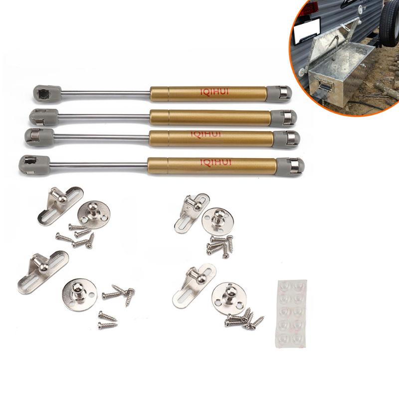 Parts 4pcs 100N 22.5lb Bracket Front Hood Hinge Steel RV Pneumatic Universal Gas Spring Lift Support Furniture Cabinet Strut Bar