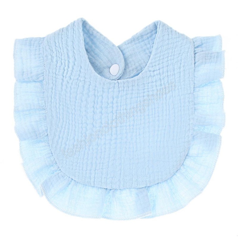 Baby Solid color bibs infant Cartoon ruffle Burp Cloths cotton slobber towel soft toddler Feeding bib for newborn Saliva towel