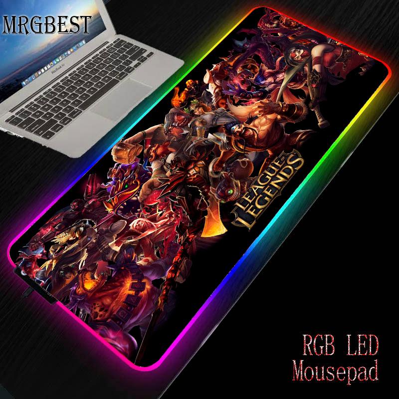 Mouse Pads & Wrist Rests MRG Cool League Of Legends Office Mice Gamer Soft Gaming Pad RGB Large Lockedge Mousepad LED Lighting USB