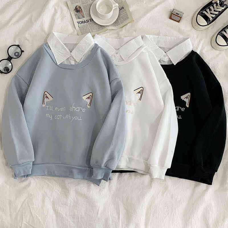 winter warm Polo Collar Stitching Sweatshirt Women Fake Two-piece Coat Letter Harajuku Print Pullover Female White hoodies Tops 211108, Fud 6029 hei
winter warm Polo Collar Stitching Sweatshirt Women Fake Two-piece Coat Letter Harajuku Print Pullover Female White hoodies Tops 211108, Fud 6029 hei