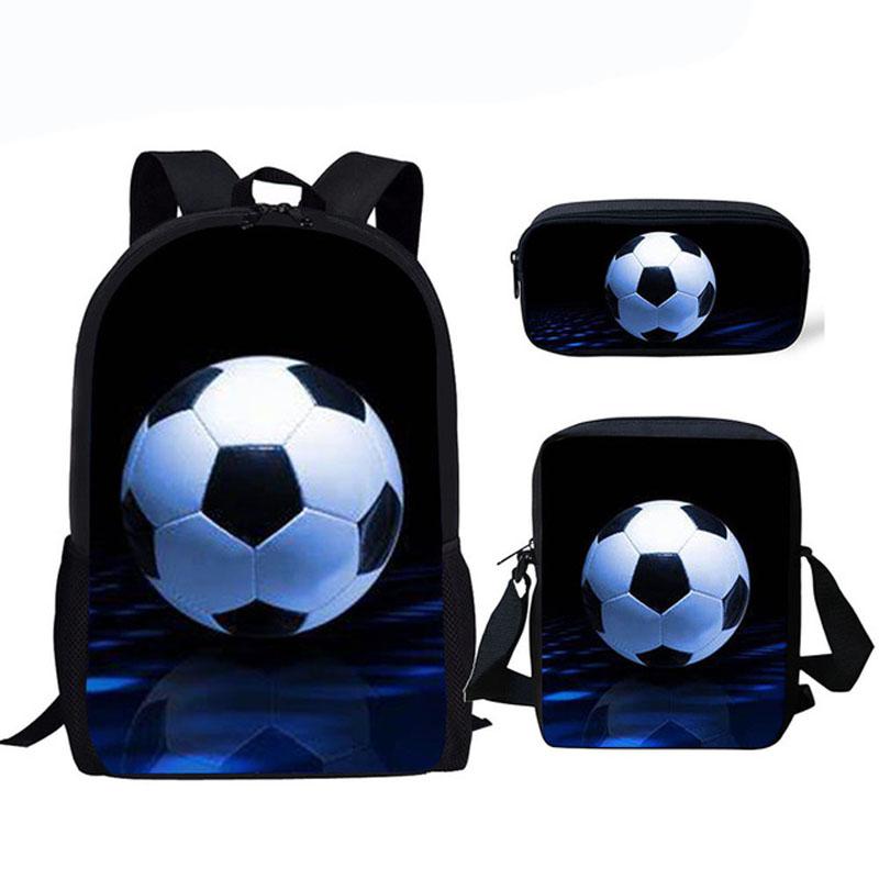 School Bags 3 Pcs/set Children 3D Football Soccer Prints Backpack For Teen Boys Girls Kids Book Student Back Pack
School Bags 3 Pcs/set Children 3D Football Soccer Prints Backpack For Teen Boys Girls Kids Book Student Back Pack