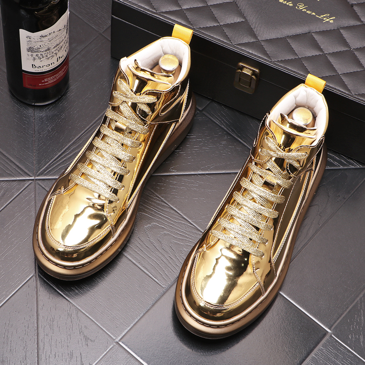 Fashion New Luxury Charming Men Gold Style Casual High Top Shoes Flats Male Designer Prom Sneakers Loafers Dress Zapatos Hombre
Fashion New Luxury Charming Men Gold Style Casual High Top Shoes Flats Male Designer Prom Sneakers Loafers Dress Zapatos Hombre