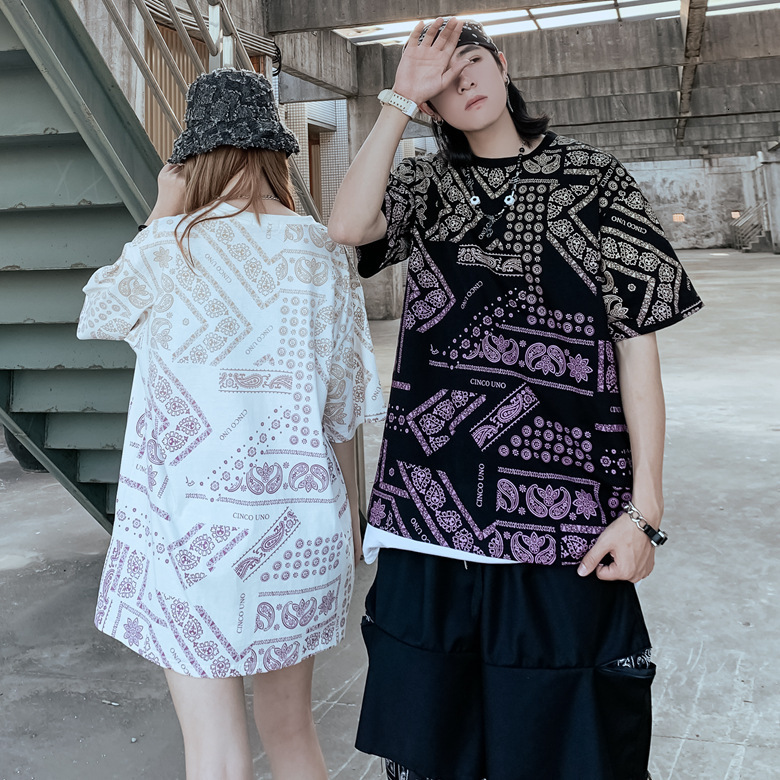t shirt 2021 summer menswear lovers ethnic cashew flower print youth student casual large short sleeve, White;black
t shirt 2021 summer menswear lovers ethnic cashew flower print youth student casual large short sleeve, White;black