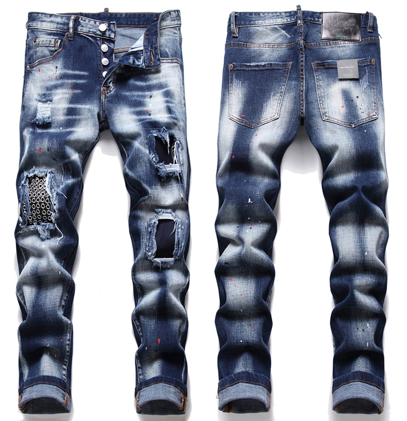 Men Slim Fit Big Size Jeans Men's Paint Hole Style Destroyed Skinny Straight Leg Washed Luxury Casual Regular Denim Pants Trousers 1010 89QC, 1232
Men Slim Fit Big Size Jeans Men's Paint Hole Style Destroyed Skinny Straight Leg Washed Luxury Casual Regular Denim Pants Trousers 1010 89QC, 1232