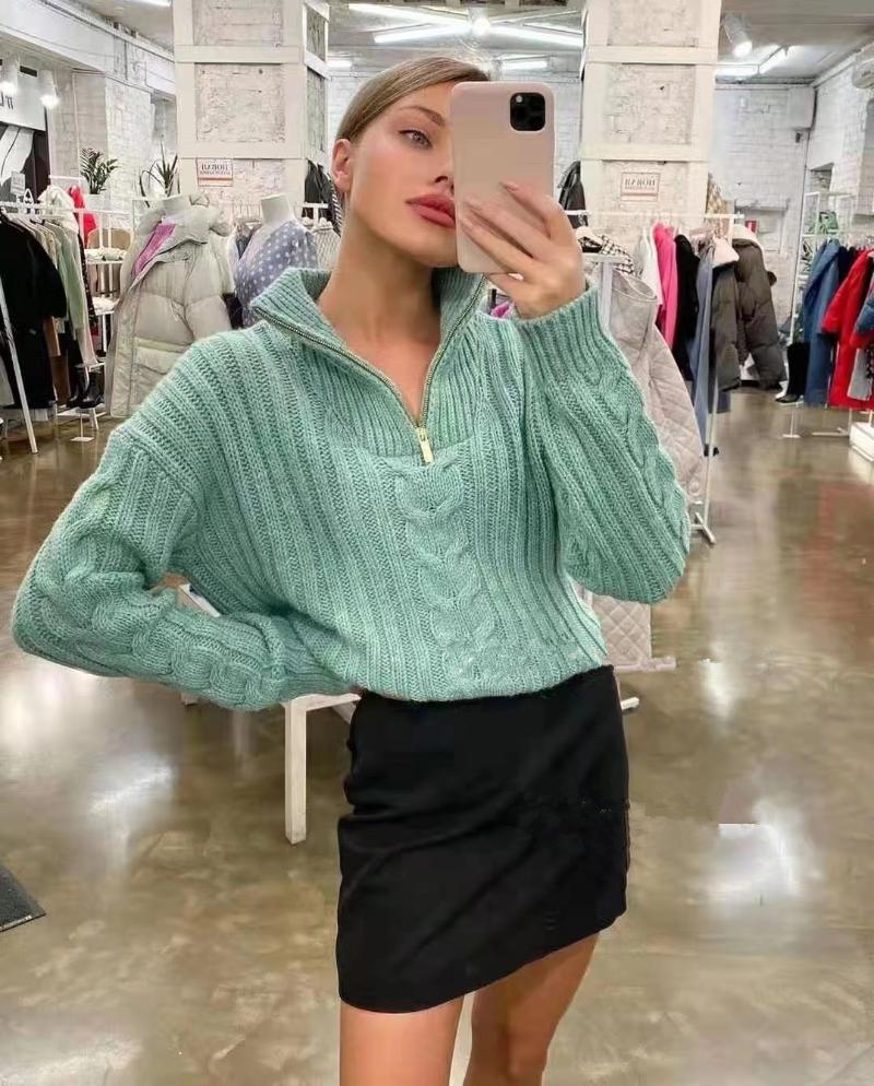 Women's Sweaters Ropa Mujer Invierno 2021 High Neck Zipper Thread Sweater Thicken Lazy Extra Wear Pullover, Green
Women's Sweaters Ropa Mujer Invierno 2021 High Neck Zipper Thread Sweater Thicken Lazy Extra Wear Pullover, Green