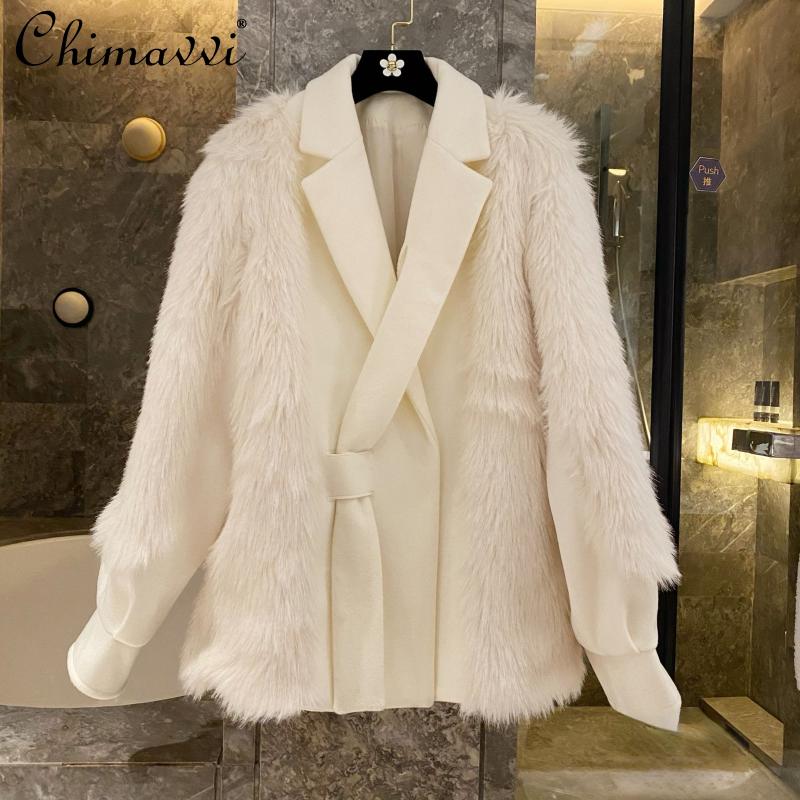 Women' Wool & Blends Women Fashion Trendy Imitation Fur Patchwork Coat Female 2021 Winter Korean Elegant Fake Two Pieces Wool&blends, Picture color
Women' Wool & Blends Women Fashion Trendy Imitation Fur Patchwork Coat Female 2021 Winter Korean Elegant Fake Two Pieces Wool&blends, Picture color