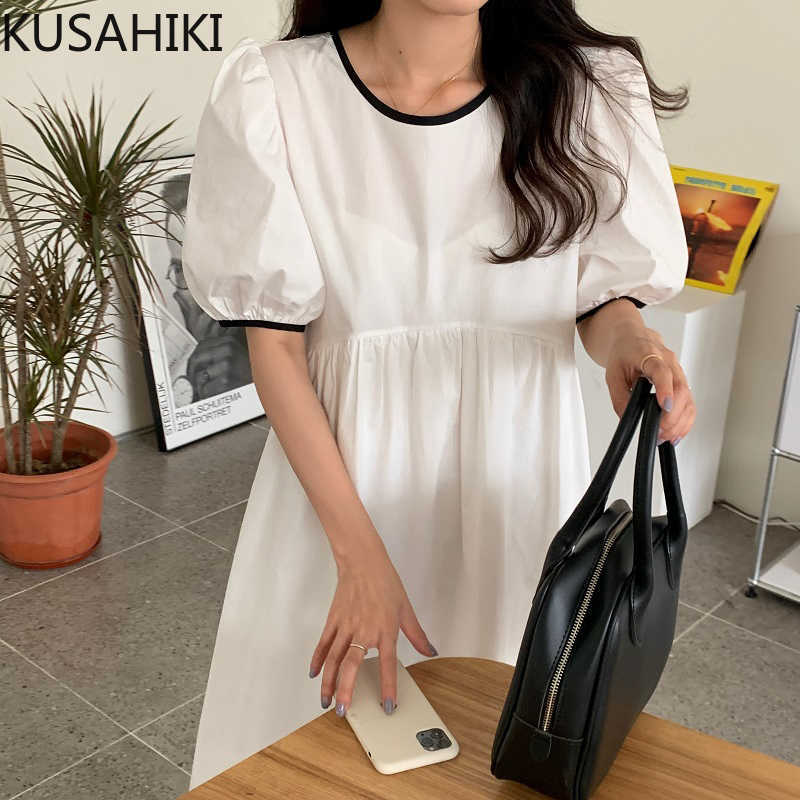 KUSAHIKI Korean Back Bow Tie Hollow-out Dresses Chic Hit Color O-neck Puff Sleeve Vestidos High Waist A-line Woman Dress 6H013 210602, Purple
KUSAHIKI Korean Back Bow Tie Hollow-out Dresses Chic Hit Color O-neck Puff Sleeve Vestidos High Waist A-line Woman Dress 6H013 210602, Purple
