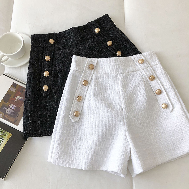 Kimutomo Fashion Solid Button Women Shorts Spring Korea Chic Female High Waist Wild Zipper Fly Clothes Outwear Casual 210521