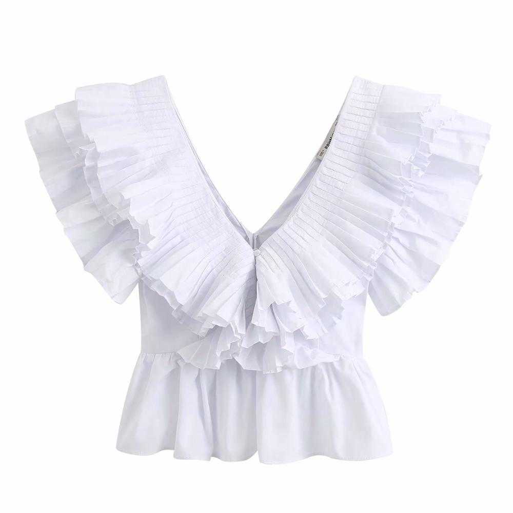 Women solid v neck pleated ruffles casual white smock blouse ladies chic butterfly sleeve poplin femininas shirt tops LS6380 210603, As pic ls6380bb
Women solid v neck pleated ruffles casual white smock blouse ladies chic butterfly sleeve poplin femininas shirt tops LS6380 210603, As pic ls6380bb