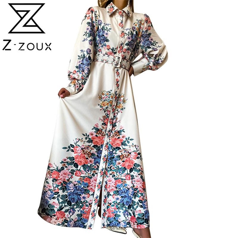 Women Dress Retro Printed Maxi es Long Sleeve Single Breasted Belt Vintage Plus Size Ladies es 210524, White
Women Dress Retro Printed Maxi es Long Sleeve Single Breasted Belt Vintage Plus Size Ladies es 210524, White