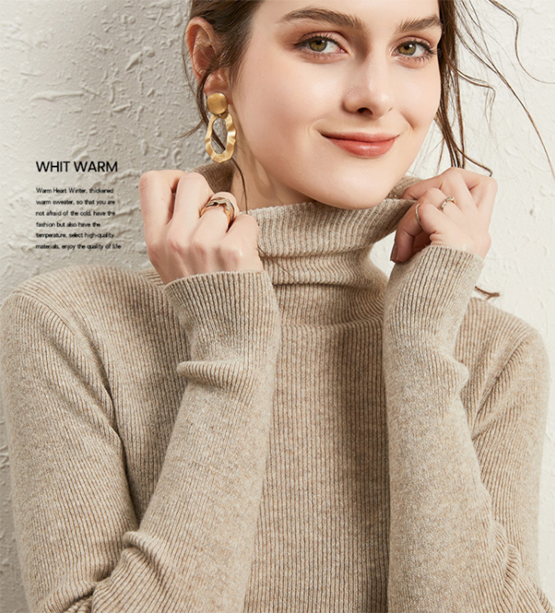 Women' turtleneck Sweater Autumn/Winter 2021 fashion pullover wearing turtle neck Knitwear bottom, White
Women' turtleneck Sweater Autumn/Winter 2021 fashion pullover wearing turtle neck Knitwear bottom, White