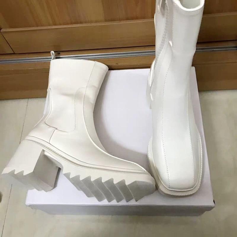 Boots Brand Comfortable Soft Rubber Rain Ladies Fashion Ankle Autumn Summer Female High Heel Party Runway Shoes Pump