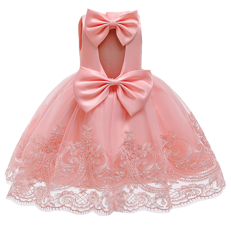 Christening dresses For Girls Birthday Party Wedding Children Bowknot Lace Tutu Princess Christmas Clothes