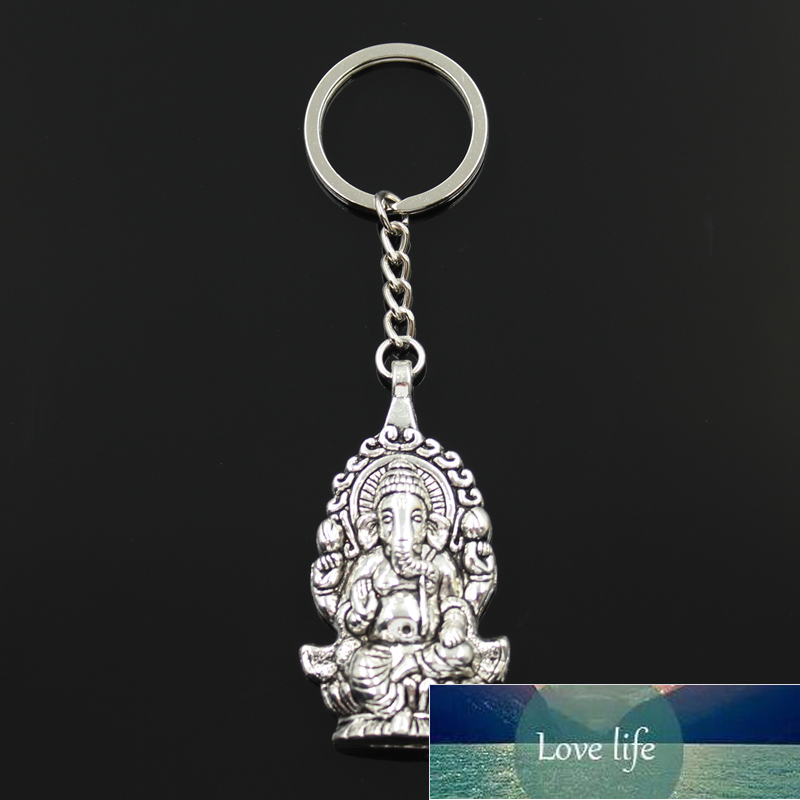 New Fashion Keychain 62x32mm Ganesha Buddha Elephant Pendants DIY Men Jewelry Car Key Chain Ring Holder Souvenir For Gift Factory price expert design 