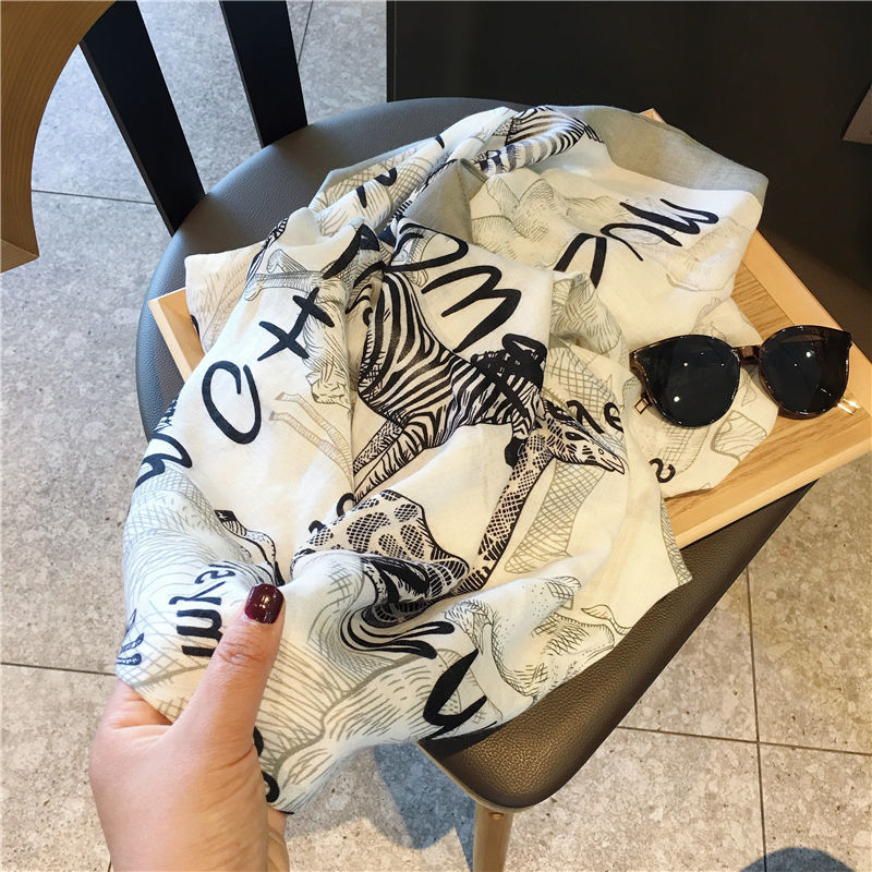 Summer versatile silk scarf Spring and autumn thin gauze shawl women's scarfs long beach towel