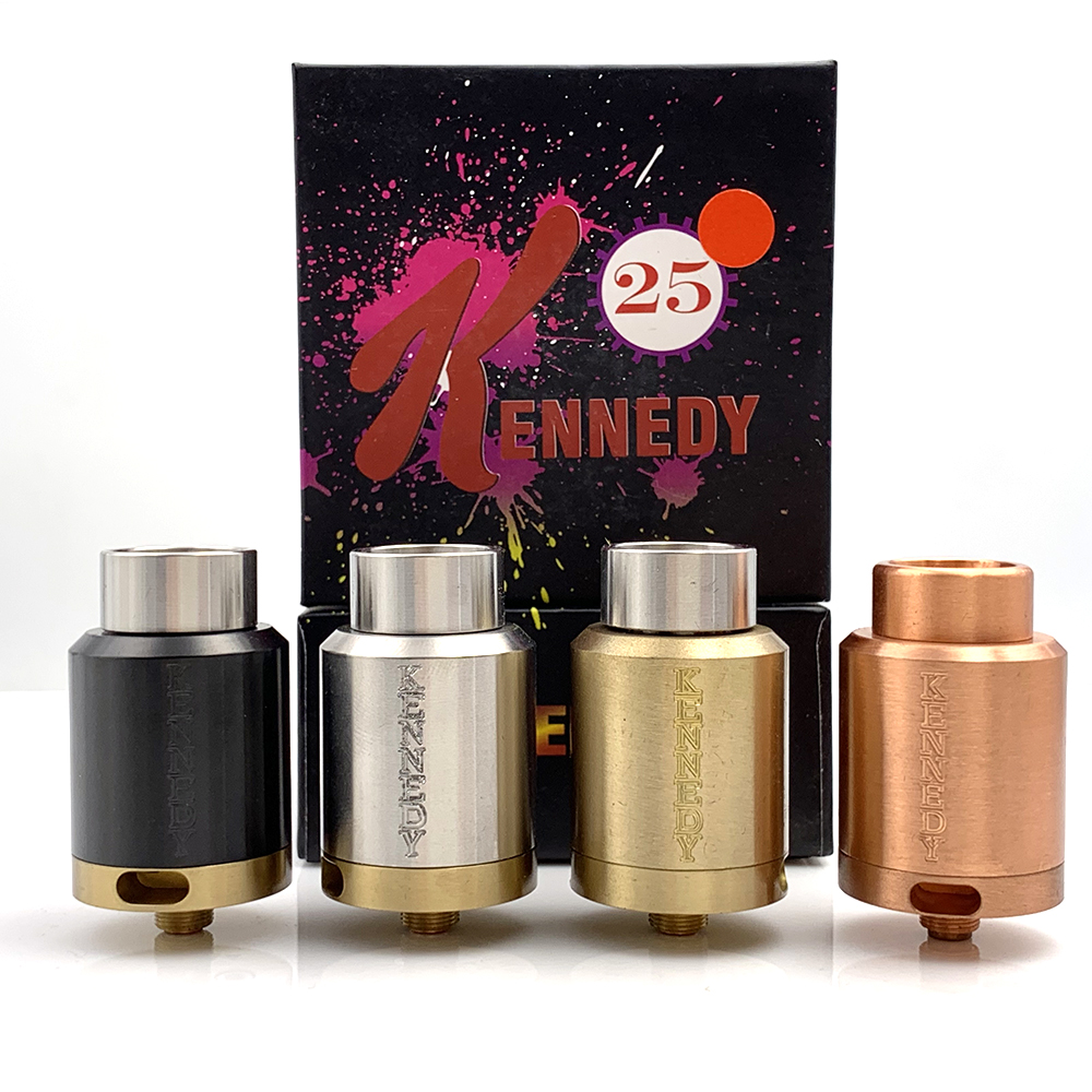 Top Quality KENNEDY 25 RDA 2 POST Rebuildable Atomizers 25mm Diameter SS Black Brass Red Copper PEEK Insulator
Top Quality KENNEDY 25 RDA 2 POST Rebuildable Atomizers 25mm Diameter SS Black Brass Red Copper PEEK Insulator
