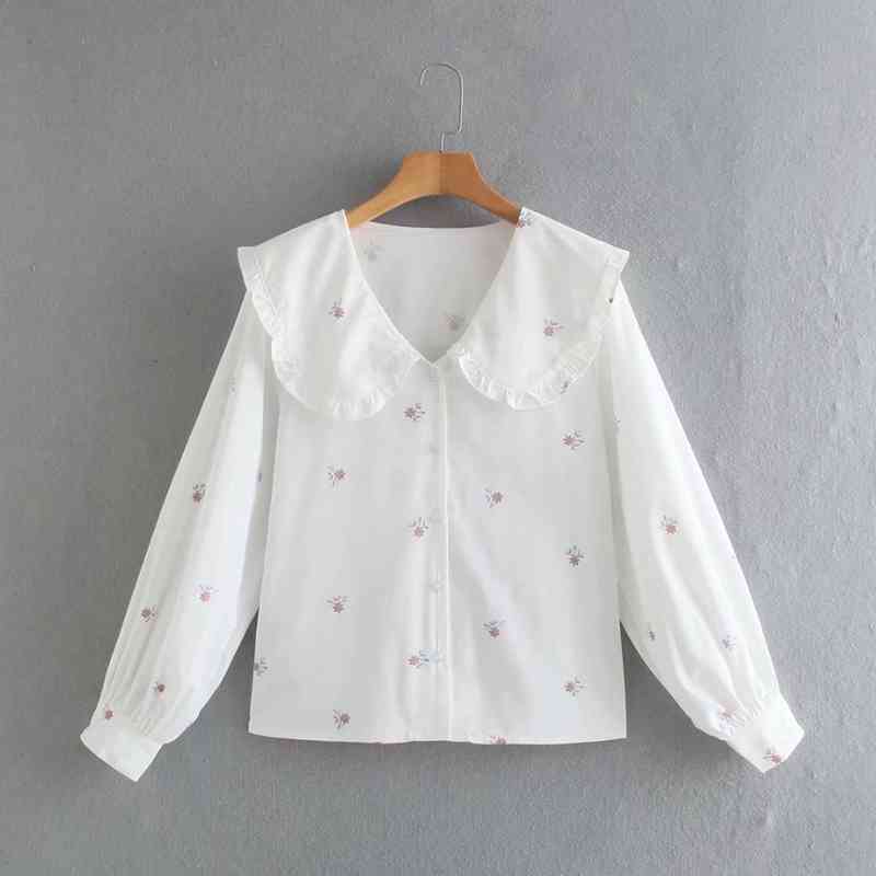 Casual Women Spring Turn Down Collar Blouse Preppy Style Shirts Puff Sleeve Floral Print Sweet Tops NX2125 210525, White
Casual Women Spring Turn Down Collar Blouse Preppy Style Shirts Puff Sleeve Floral Print Sweet Tops NX2125 210525, White