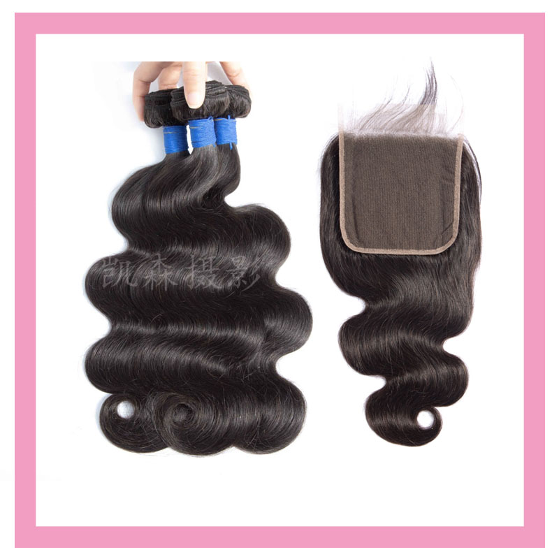 Peruvian Human Hair 2 Bundles With 6*6 Lace Closure Baby Hair Three Free Middle Part Body Wave Double Wefts With Closures, Natural color
Peruvian Human Hair 2 Bundles With 6*6 Lace Closure Baby Hair Three Free Middle Part Body Wave Double Wefts With Closures, Natural color